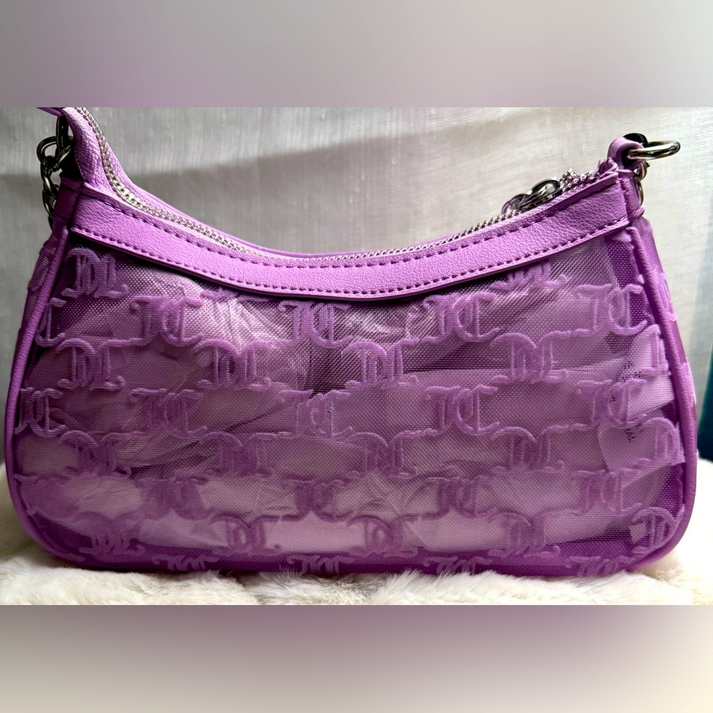 NEW Juicy Couture Violet Purple Tulle Mesh Shoulder Bag - Picture 4 of 9